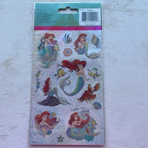 Disney Princess Little Mermaid 4 sheets of stickers - Picture 2 of 3